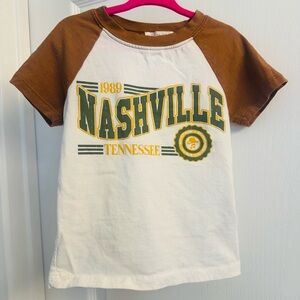 Tilly’s Girls - Nashville Tennessee Raglan Kids Tee - Brown & White - girls xs